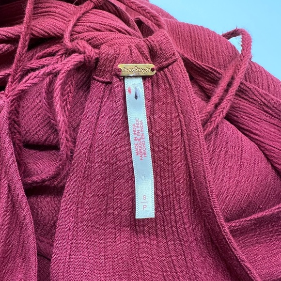 Free People Endless Summer Wraparound Halter Ruffled Flouncy Red Maxi Dr… - Picture 13 of 16